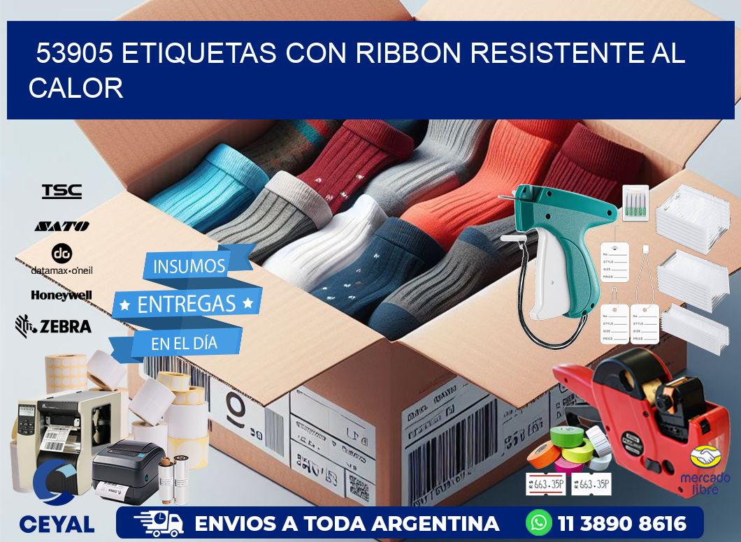 53905 etiquetas con ribbon resistente al calor
