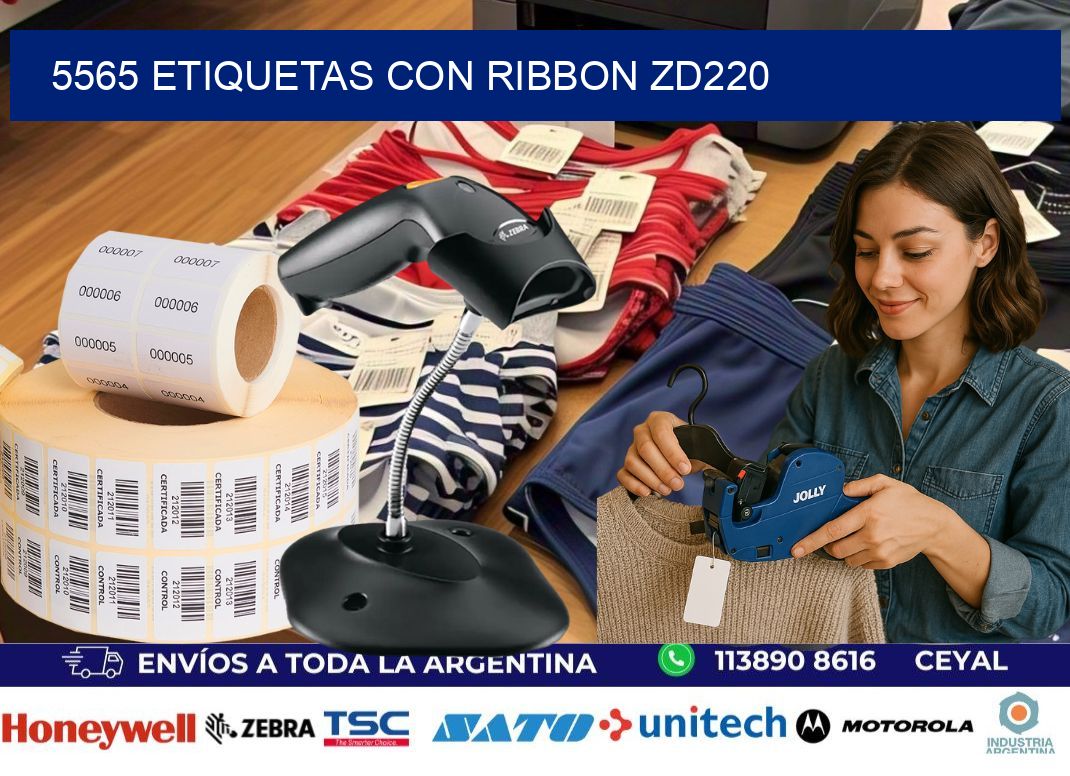 5565 etiquetas con ribbon zd220