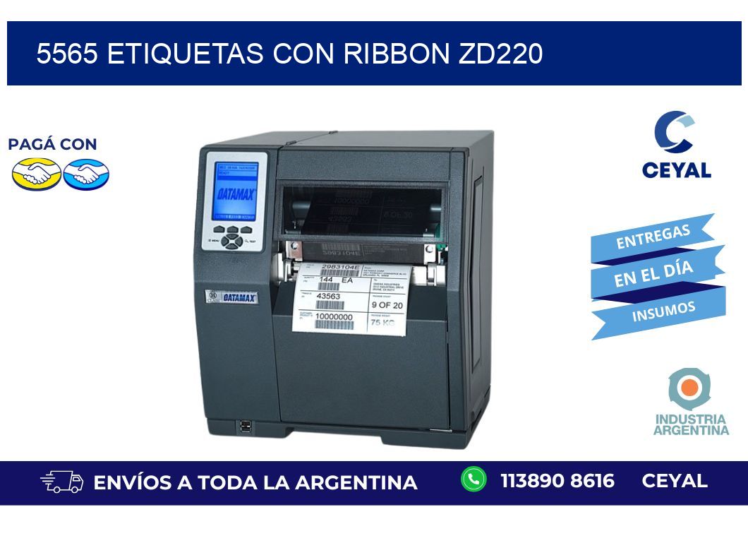 5565 etiquetas con ribbon zd220