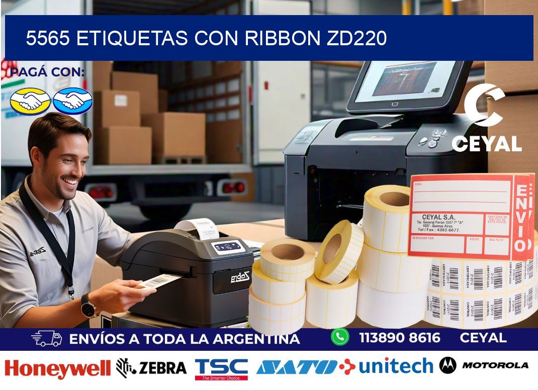 5565 etiquetas con ribbon zd220