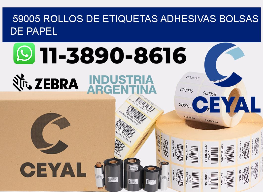 59005 rollos de etiquetas adhesivas bolsas de papel