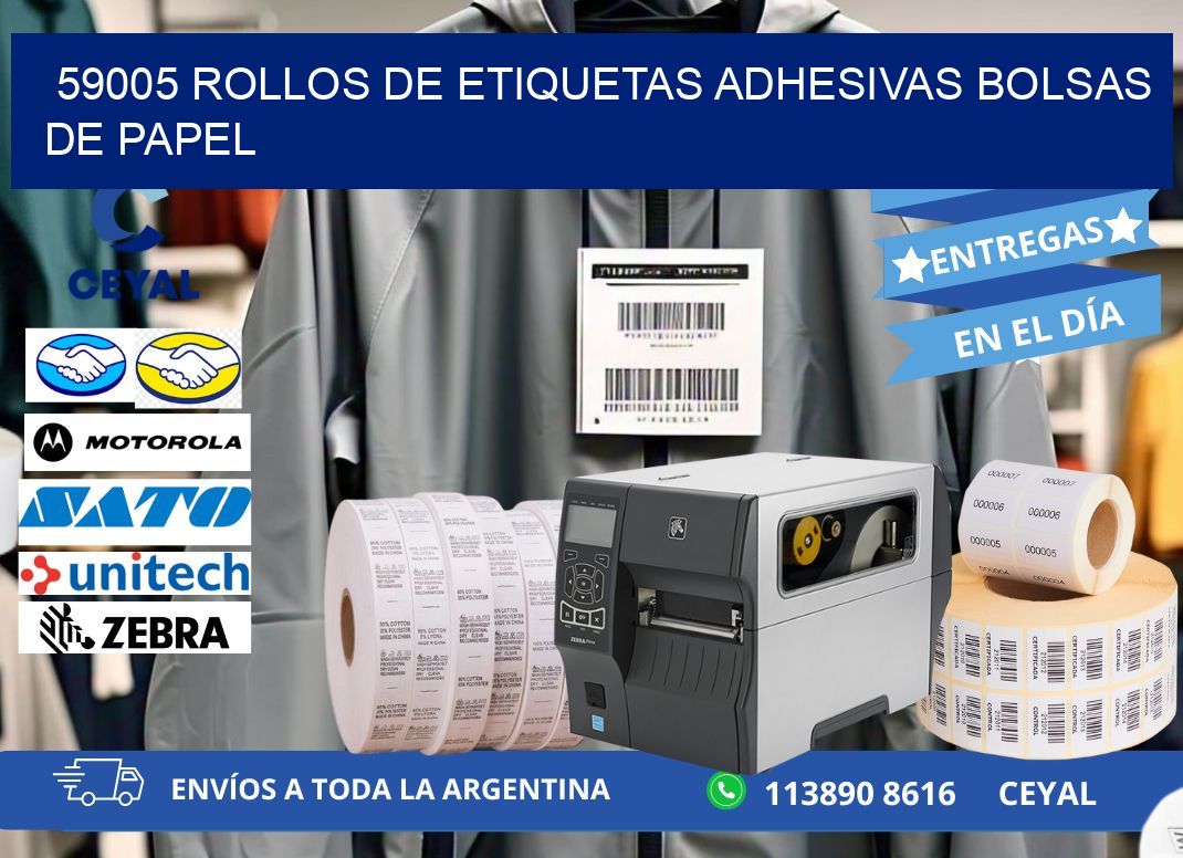 59005 rollos de etiquetas adhesivas bolsas de papel