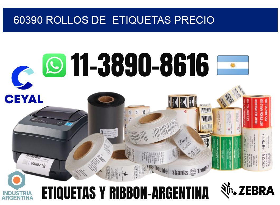 60390 rollos de  etiquetas precio
