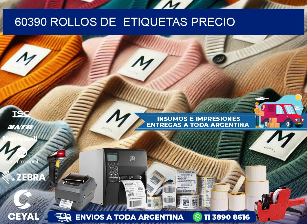 60390 rollos de  etiquetas precio