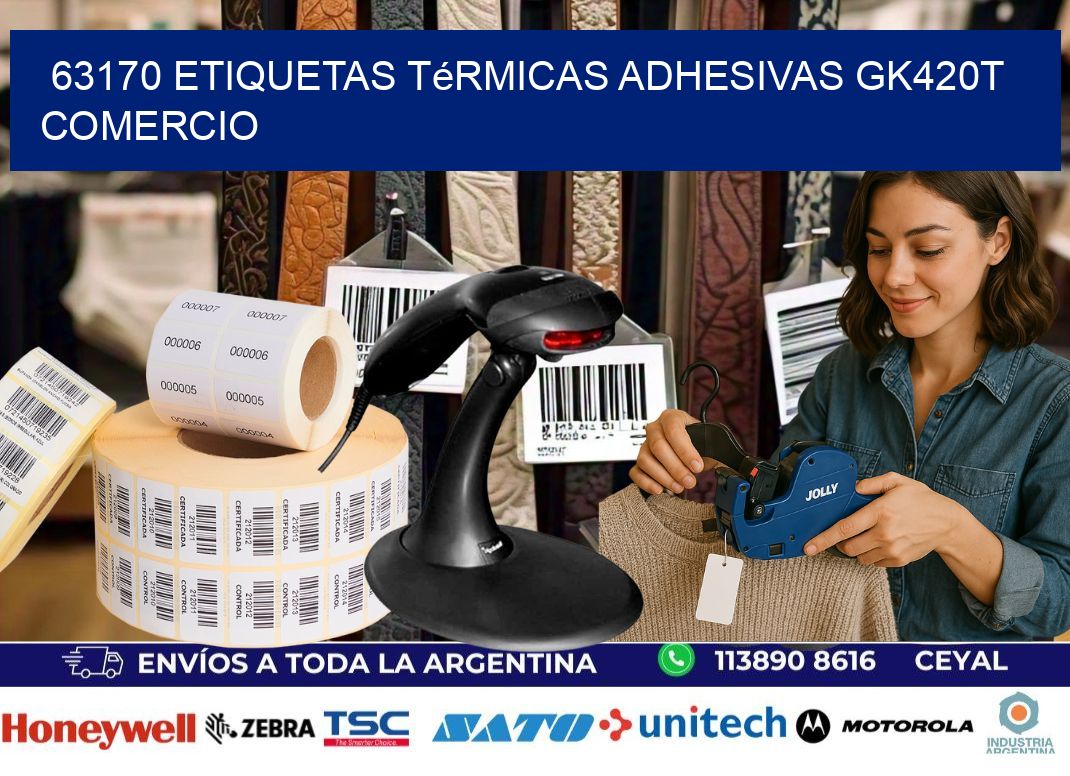 63170 etiquetas térmicas adhesivas gk420t comercio