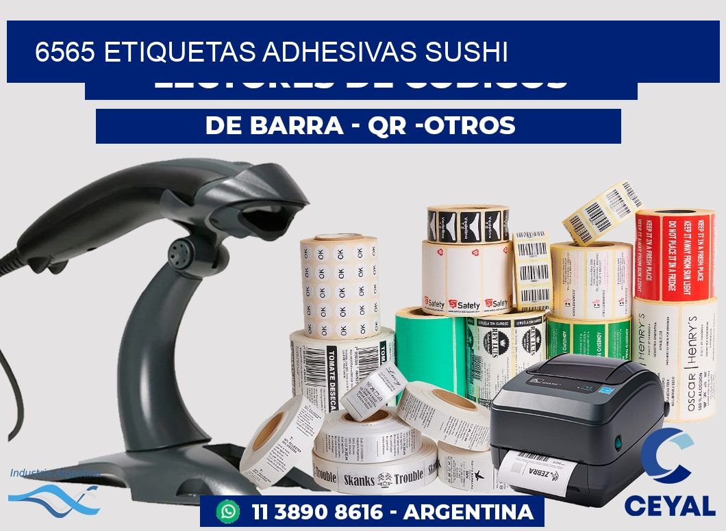 6565 etiquetas adhesivas sushi