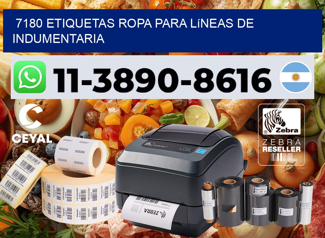 7180 Etiquetas ropa para líneas de indumentaria