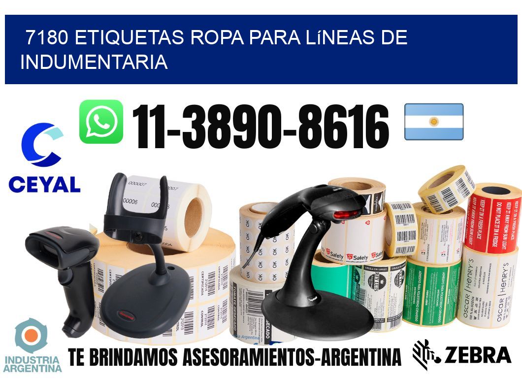 7180 Etiquetas ropa para líneas de indumentaria