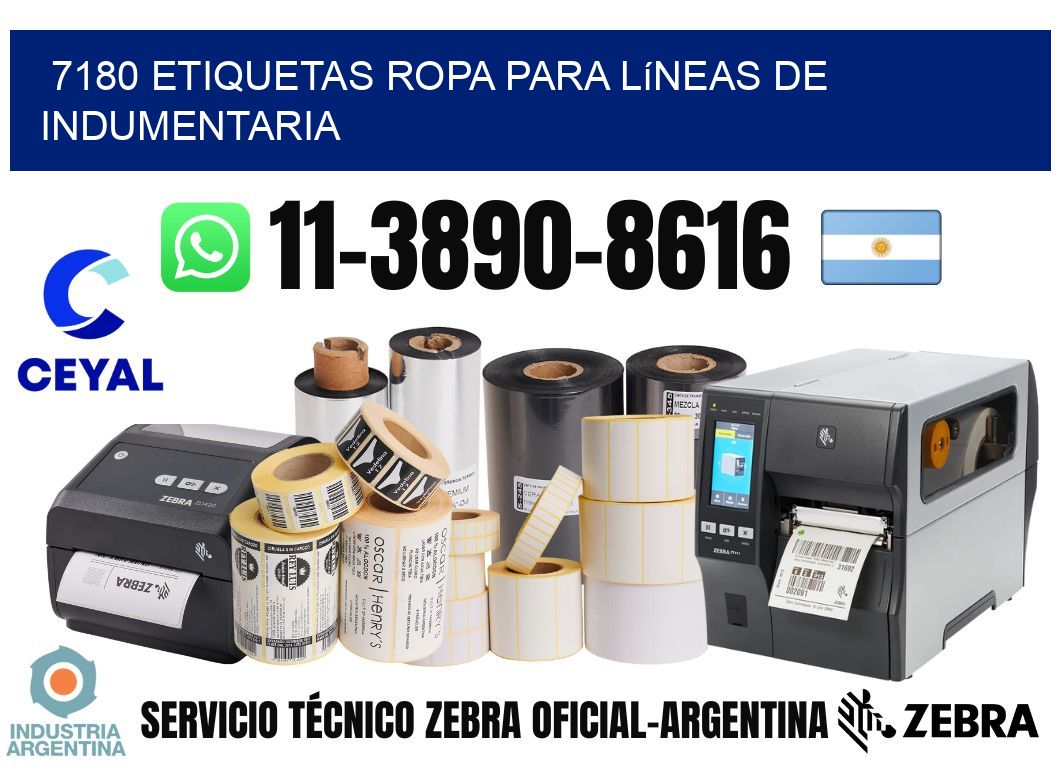 7180 Etiquetas ropa para líneas de indumentaria