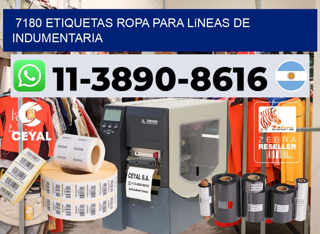 7180 Etiquetas ropa para líneas de indumentaria