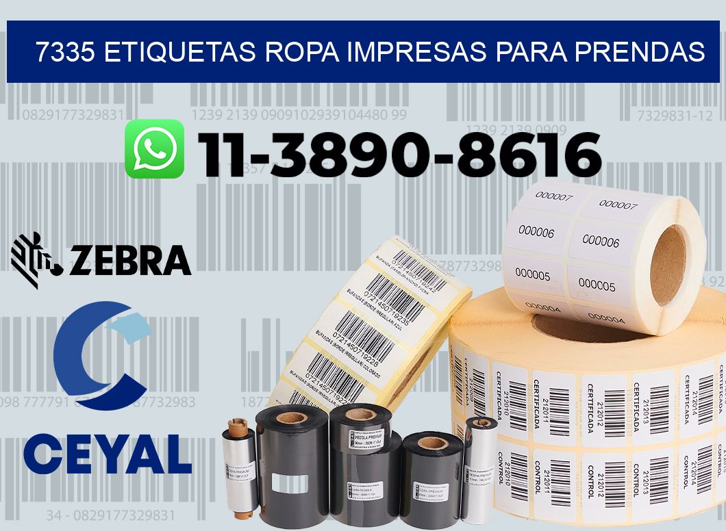 7335 Etiquetas ropa impresas para prendas
