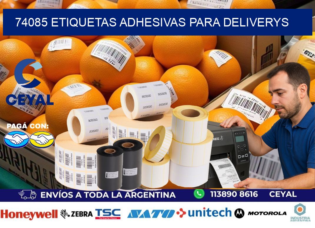 74085 etiquetas adhesivas para deliverys