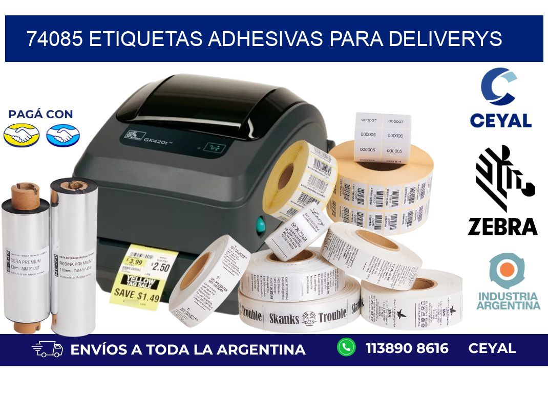 74085 etiquetas adhesivas para deliverys