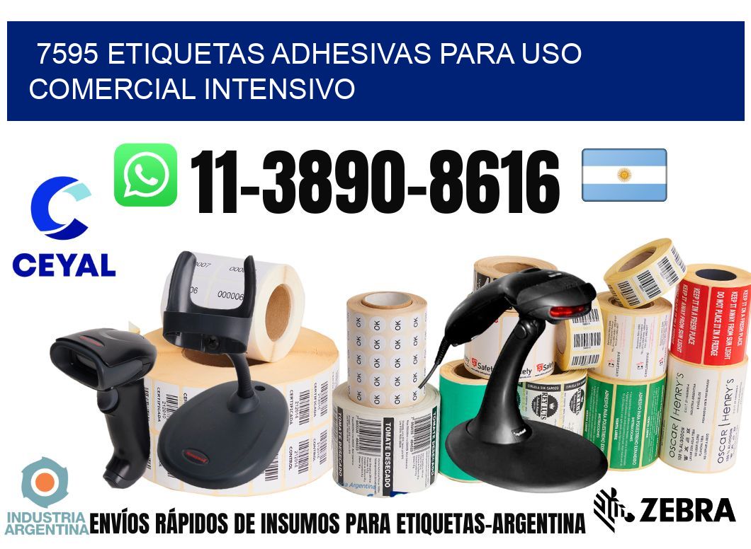 7595 Etiquetas adhesivas para uso comercial intensivo
