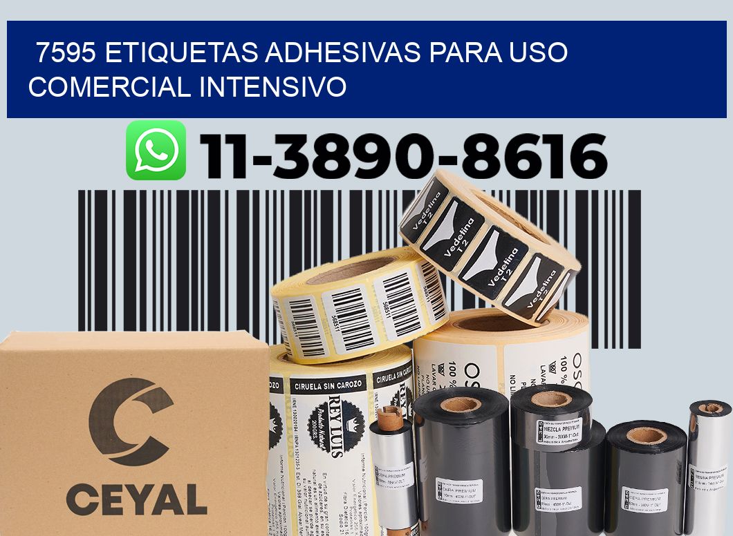 7595 Etiquetas adhesivas para uso comercial intensivo