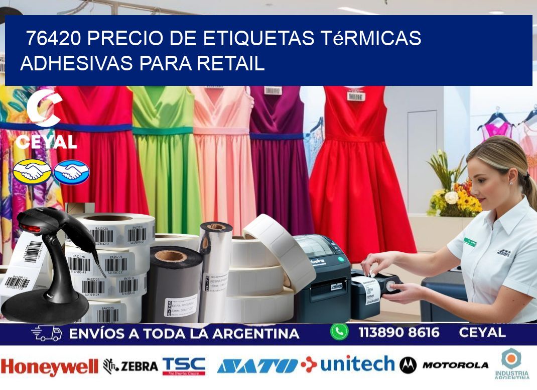 76420 precio de etiquetas térmicas adhesivas para retail