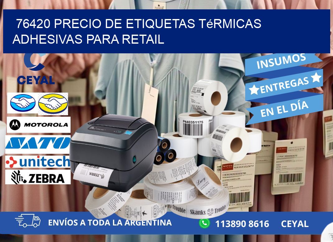 76420 precio de etiquetas térmicas adhesivas para retail