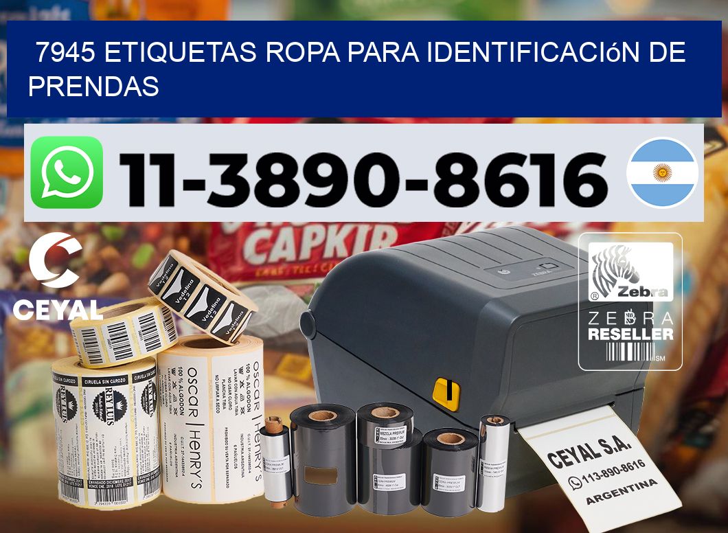 7945 Etiquetas ropa para identificación de prendas