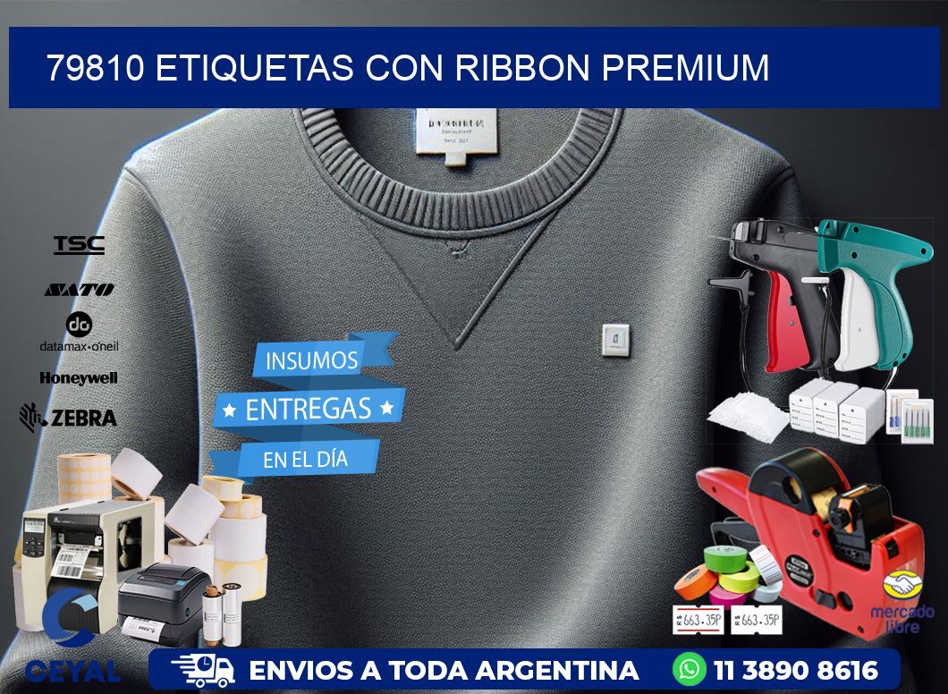 79810 etiquetas con ribbon premium