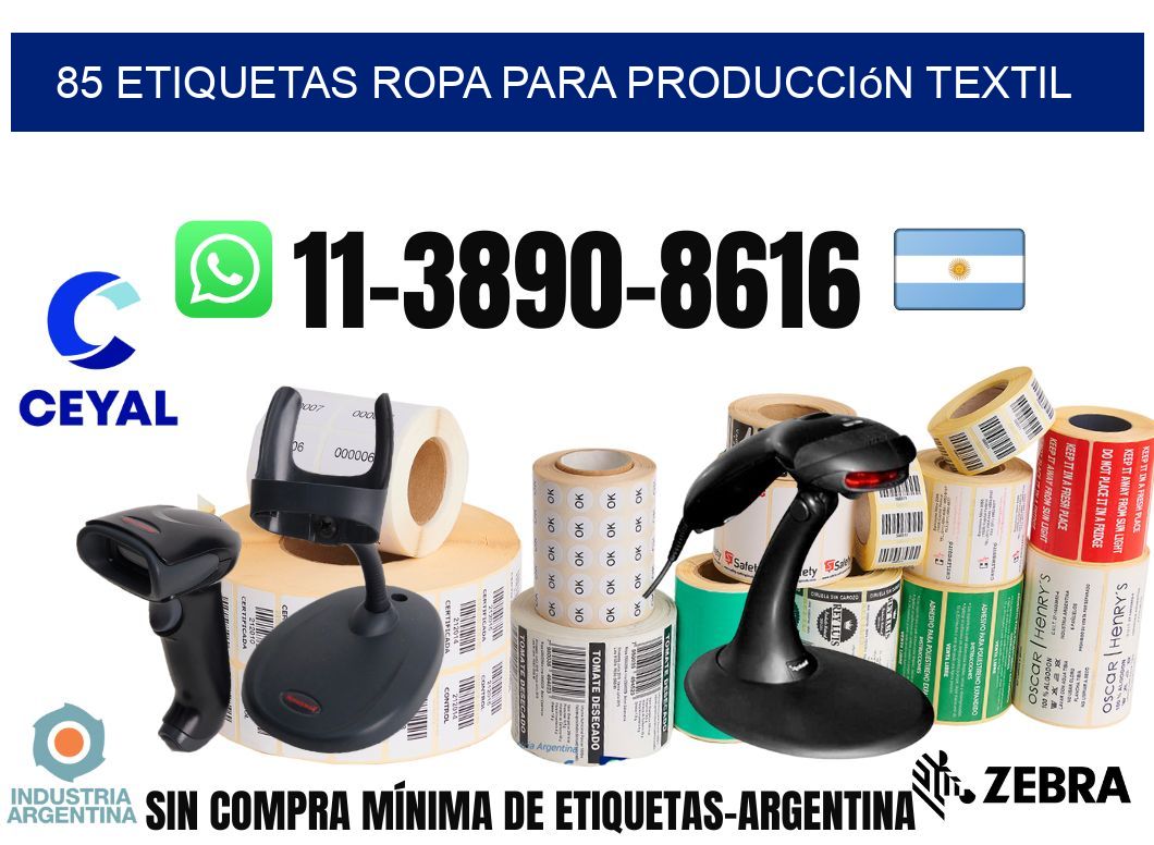 85 Etiquetas ropa para producción textil