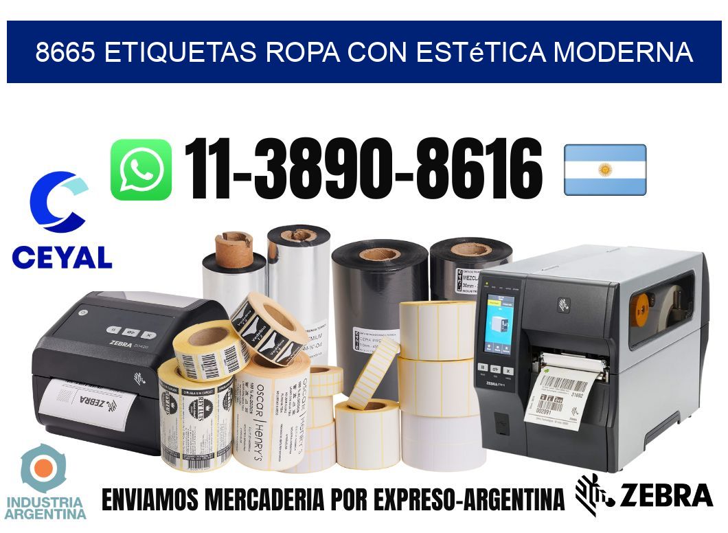 8665 Etiquetas ropa con estética moderna