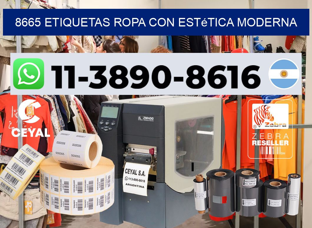 8665 Etiquetas ropa con estética moderna