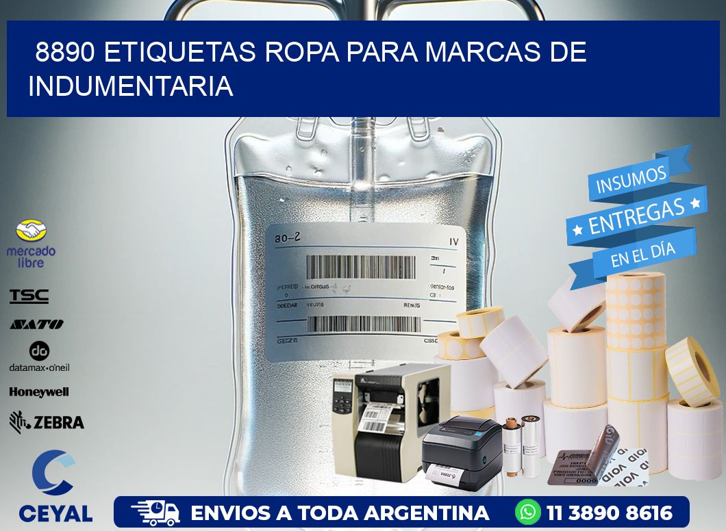8890 Etiquetas ropa para marcas de indumentaria