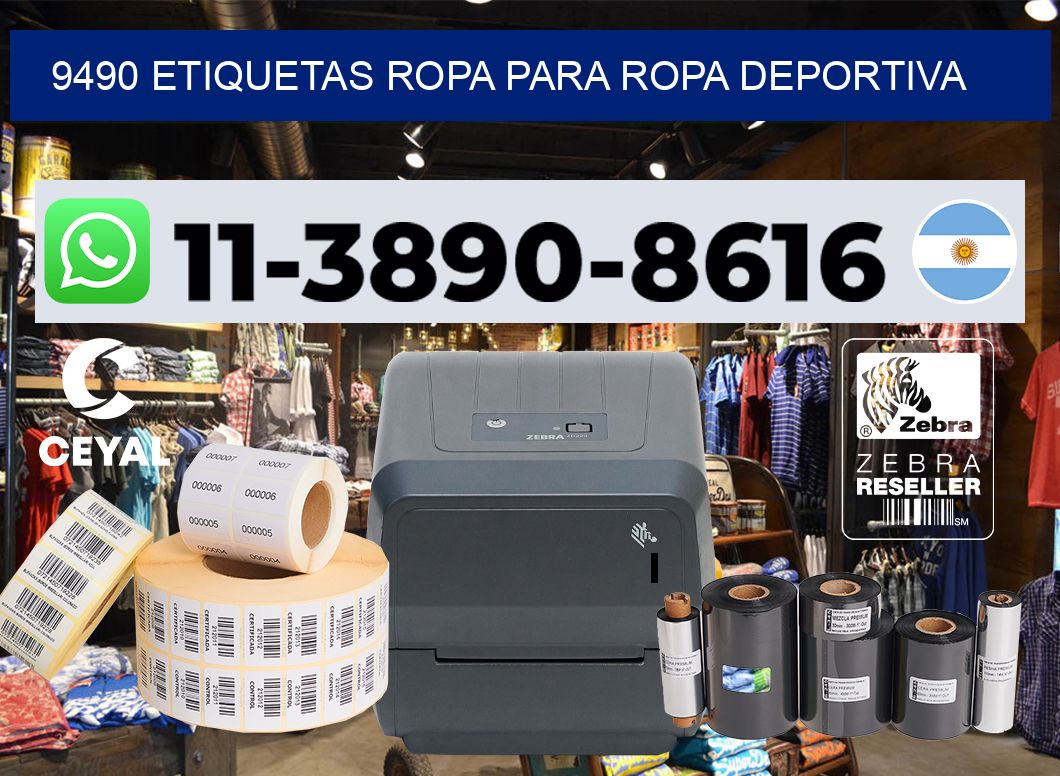 9490 Etiquetas ropa para ropa deportiva