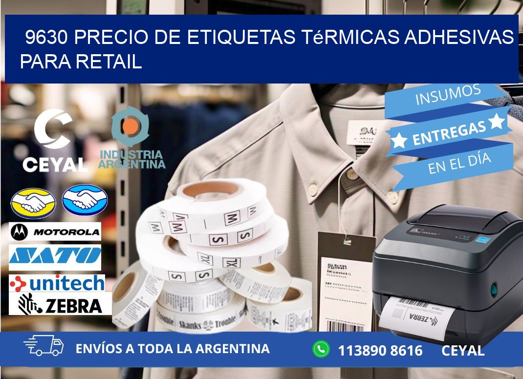9630 precio de etiquetas térmicas adhesivas para retail