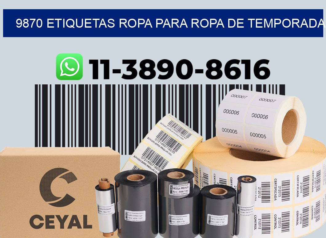 9870 Etiquetas ropa para ropa de temporada