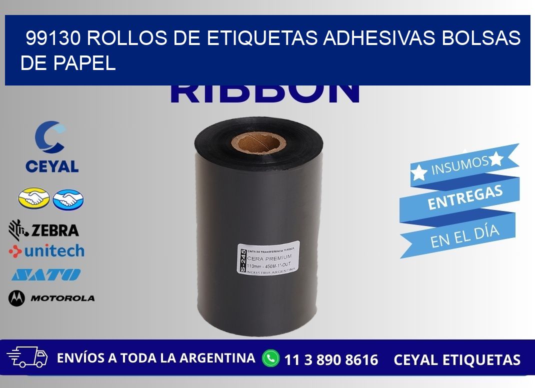 99130 rollos de etiquetas adhesivas bolsas de papel