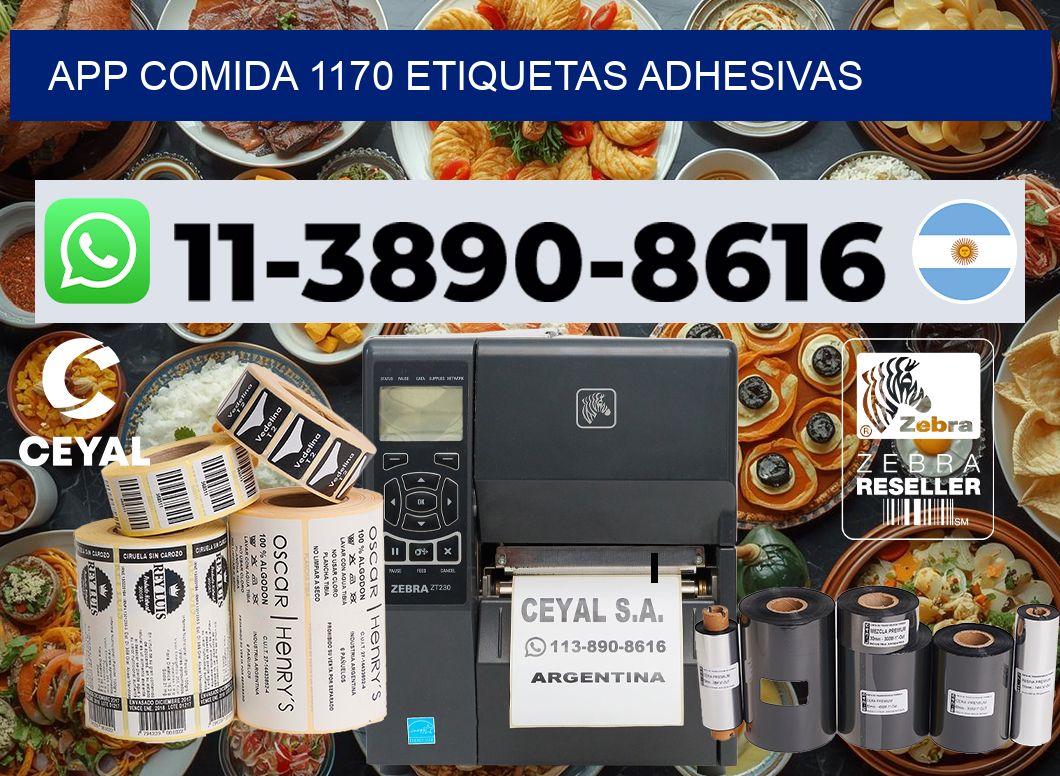 App comida 1170 etiquetas adhesivas