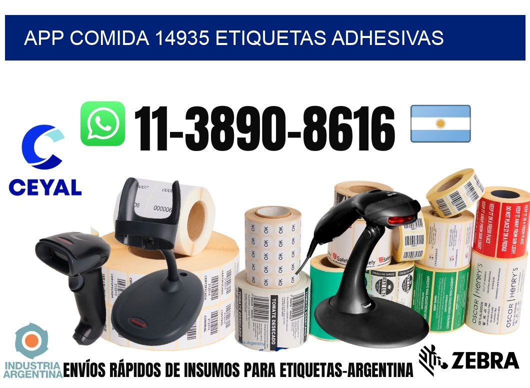App comida 14935 etiquetas adhesivas