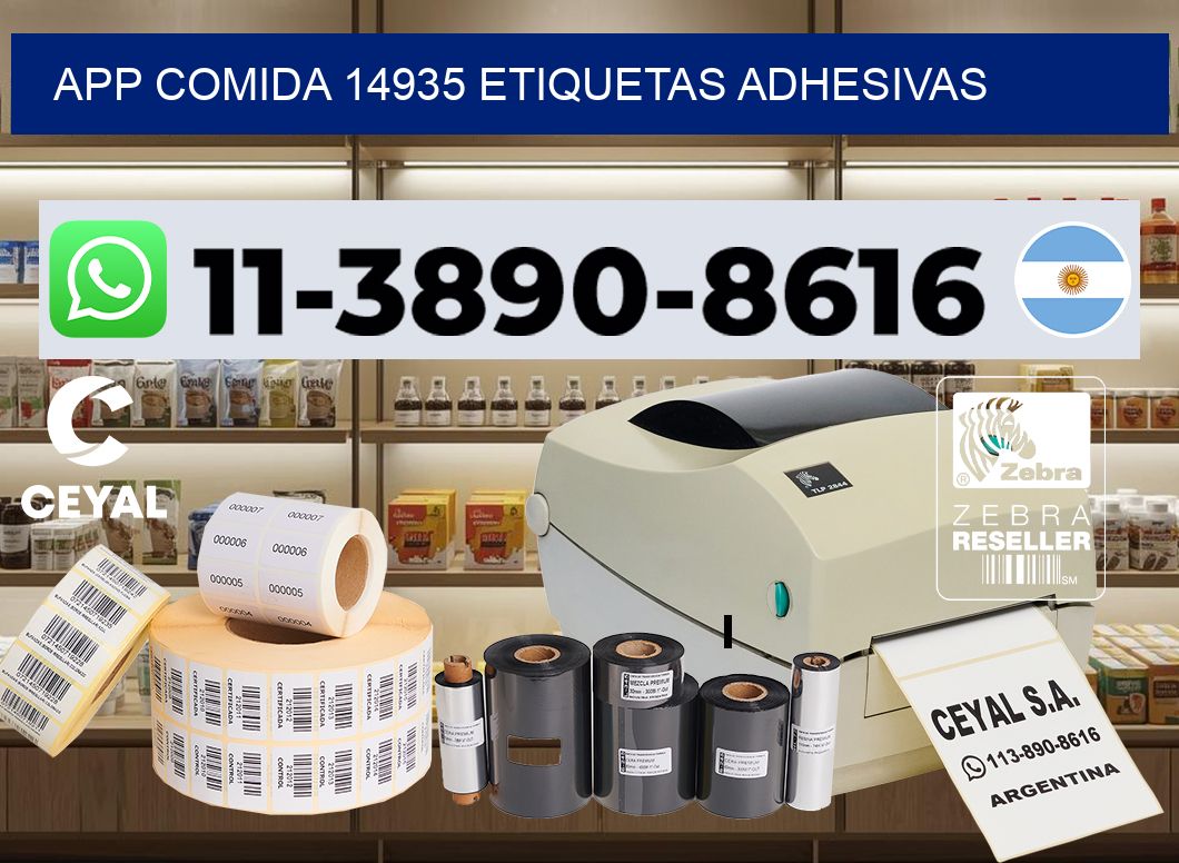 App comida 14935 etiquetas adhesivas