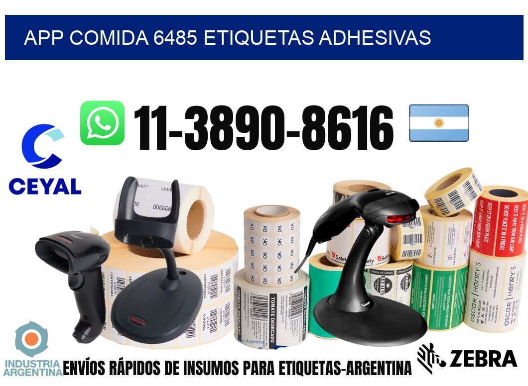 App comida 6485 etiquetas adhesivas