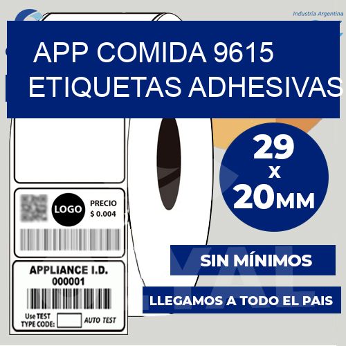 App comida 9615 etiquetas adhesivas