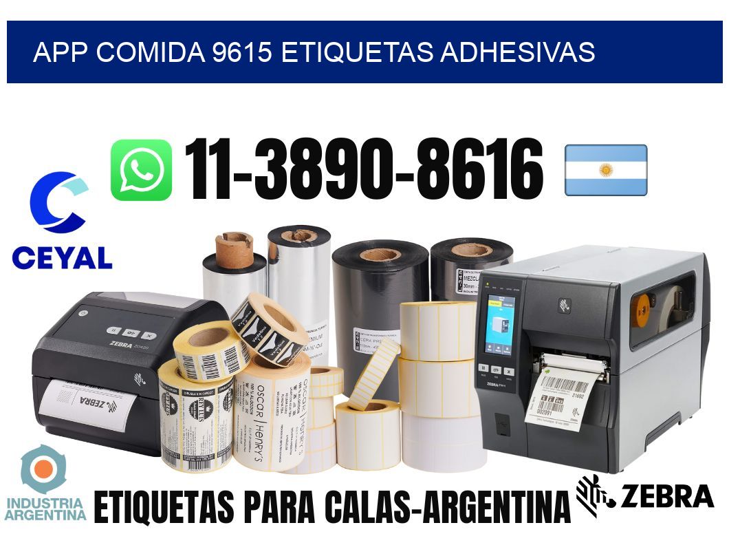 App comida 9615 etiquetas adhesivas