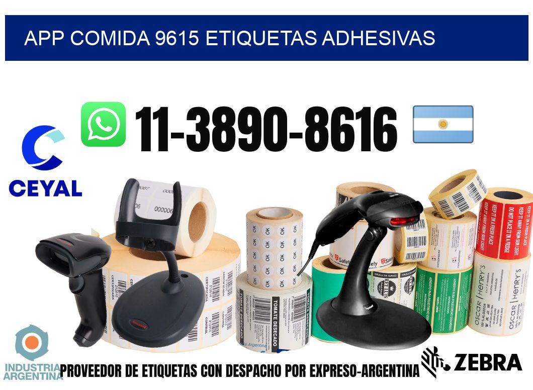 App comida 9615 etiquetas adhesivas