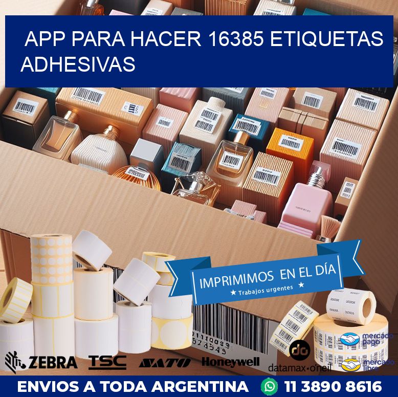 App para hacer 16385 etiquetas adhesivas