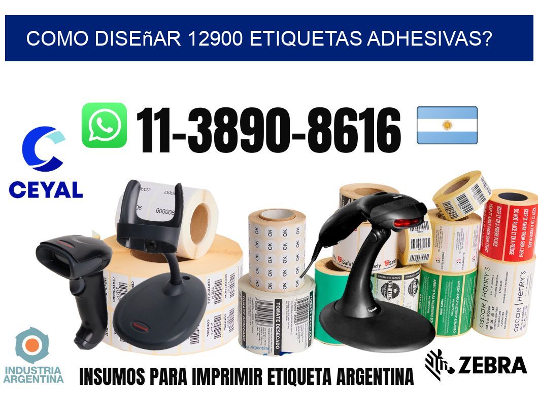 como diseñar 12900 etiquetas adhesivas?