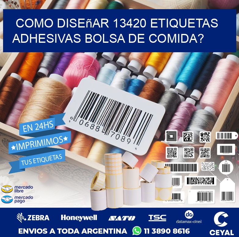 como diseñar 13420 etiquetas adhesivas bolsa de comida?