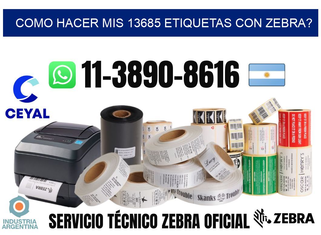 como hacer mis 13685 etiquetas con zebra?