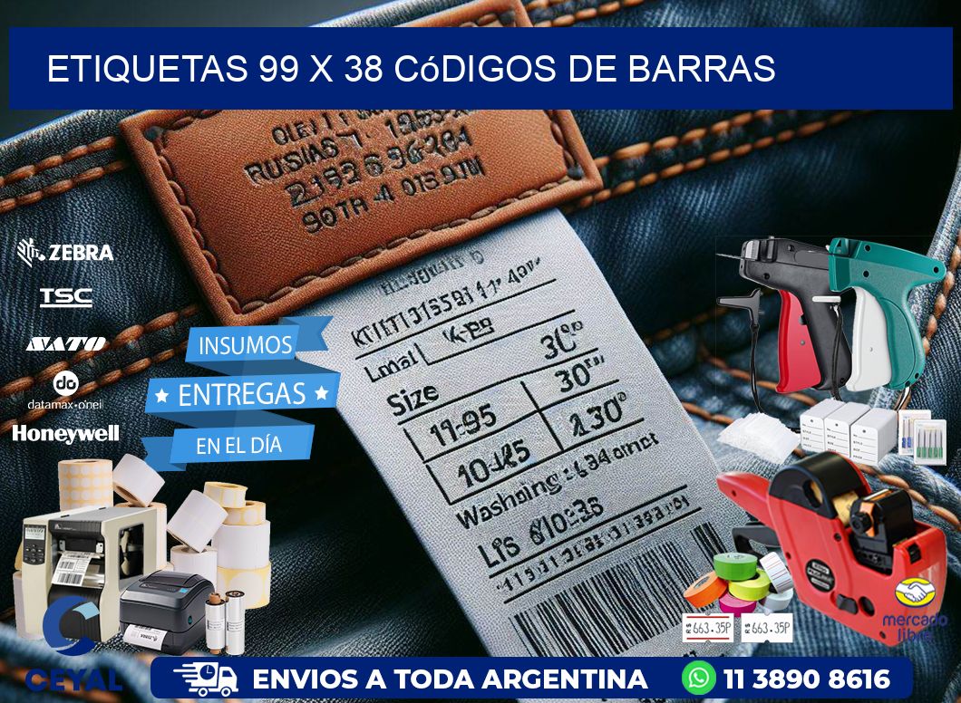 etiquetas 99 x 38 códigos de barras