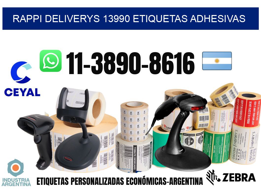 rappi deliverys 13990 etiquetas adhesivas