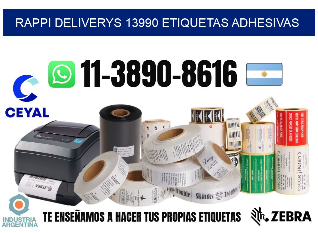 rappi deliverys 13990 etiquetas adhesivas