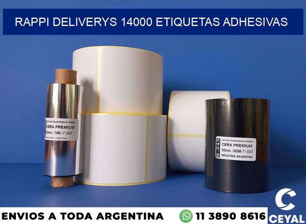rappi deliverys 14000 etiquetas adhesivas
