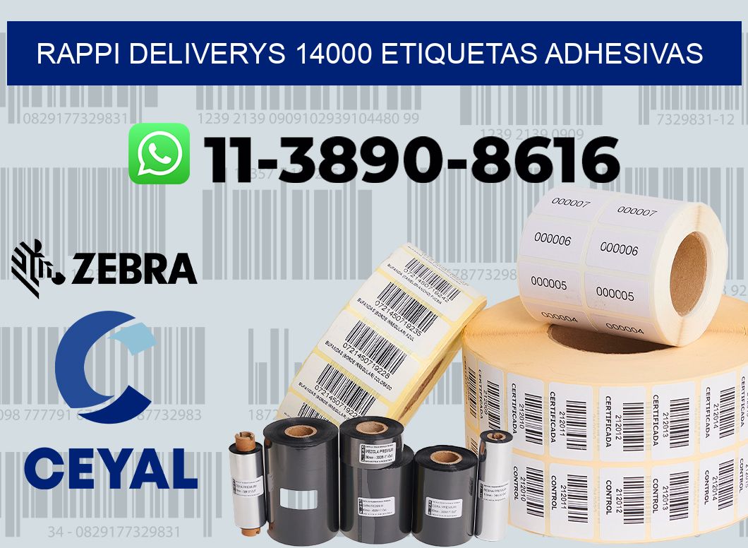 rappi deliverys 14000 etiquetas adhesivas