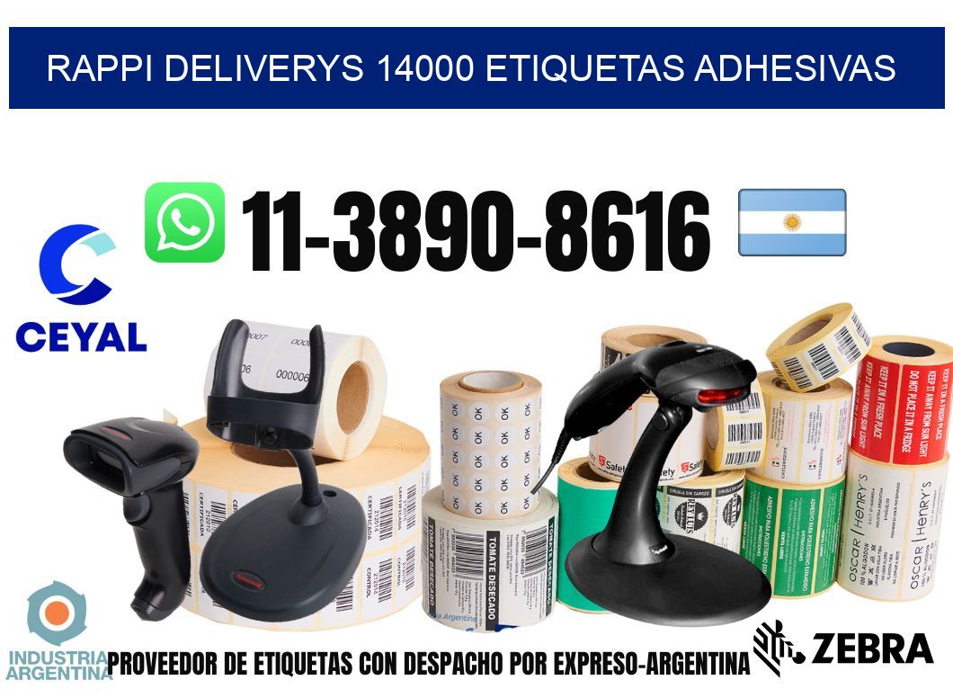 rappi deliverys 14000 etiquetas adhesivas