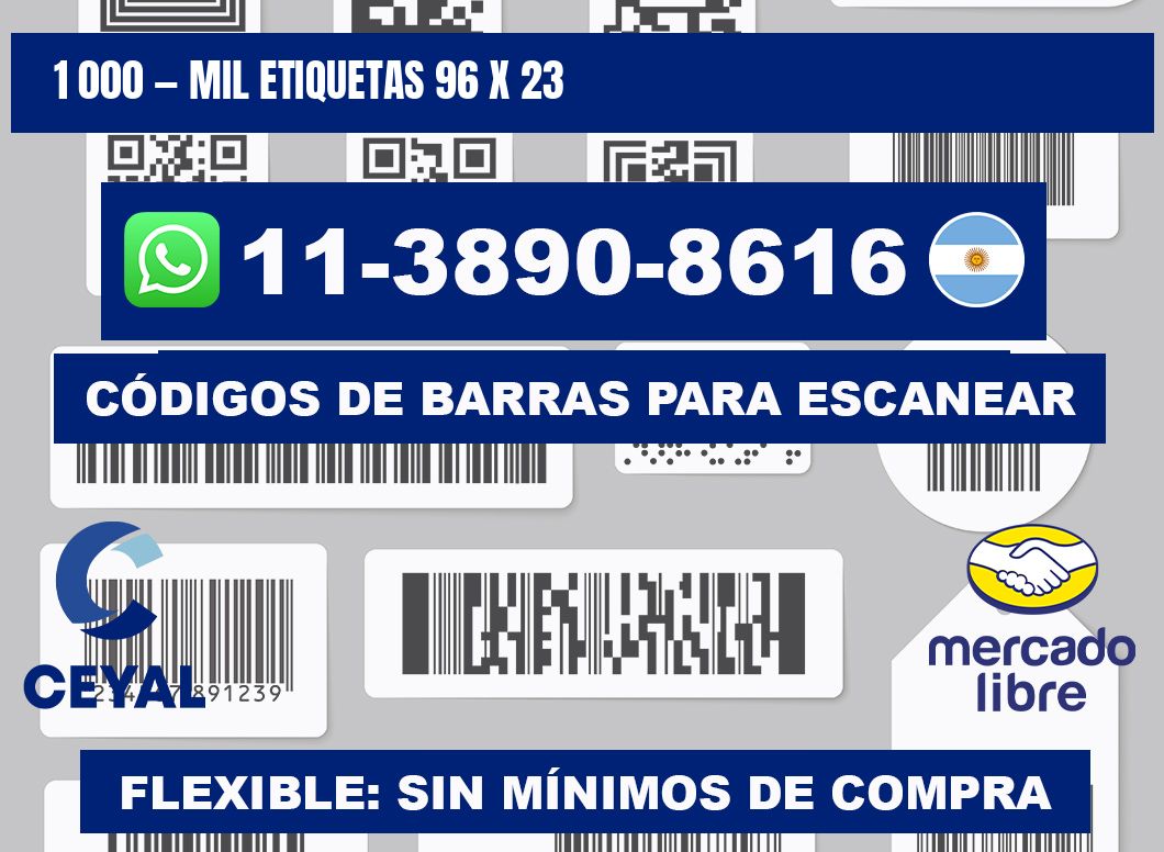 1 000 — mil etiquetas 96 x 23