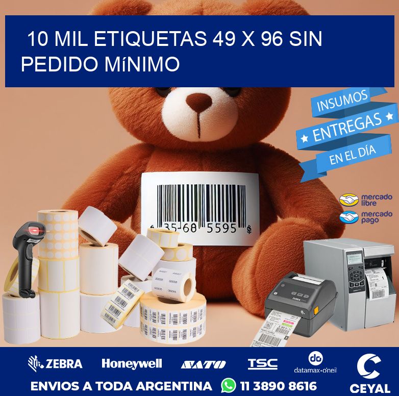 10 mil etiquetas 49 x 96 Sin pedido mínimo